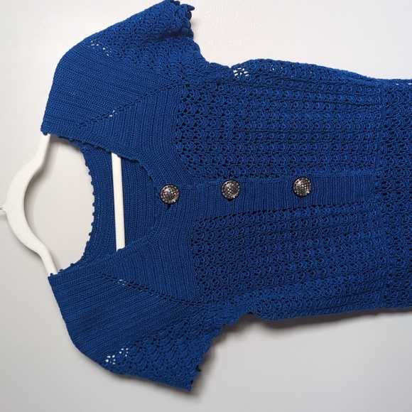 Beautiful royal blue crochet dress - Picture 3 of 11